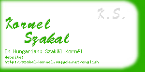 kornel szakal business card